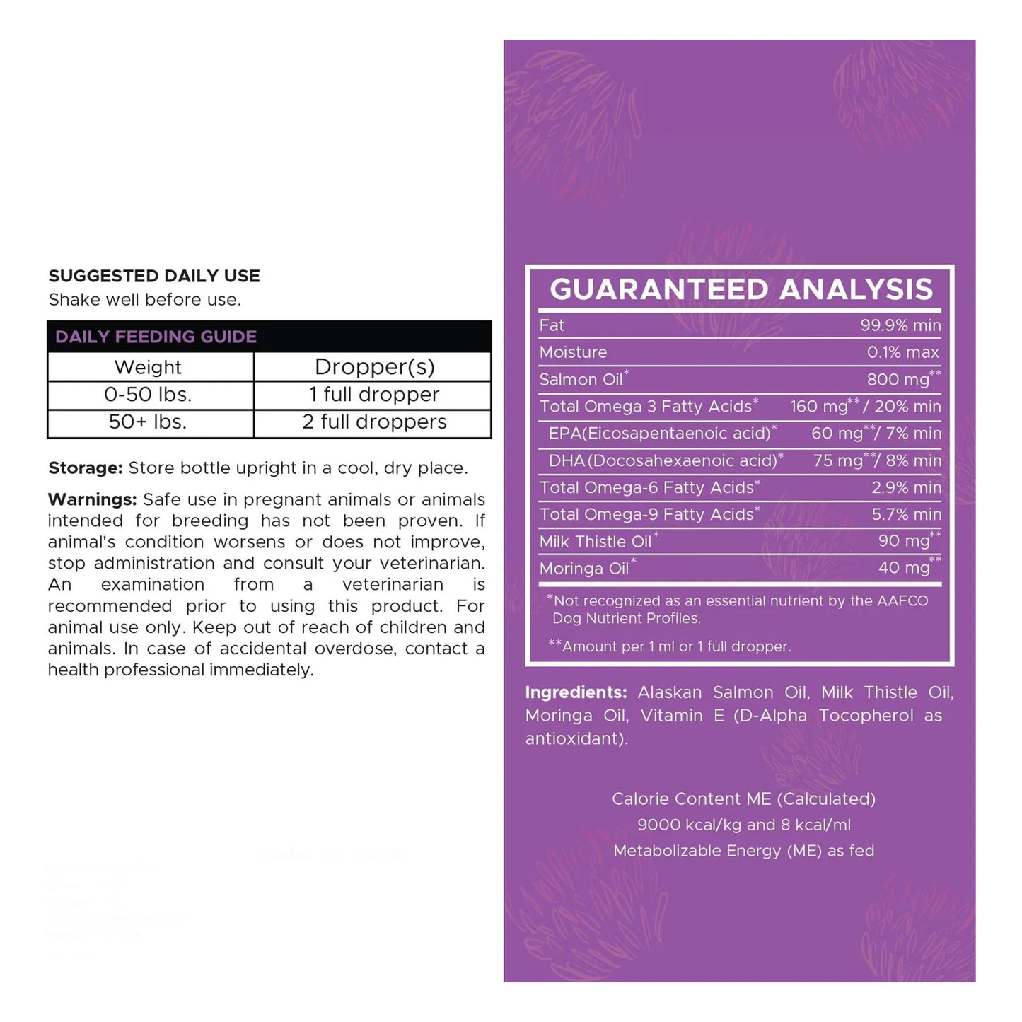 Cardo Mariano Liquido Para Perros 60ml Soporte Renal Y Hepatico Con Aceite De Salmon