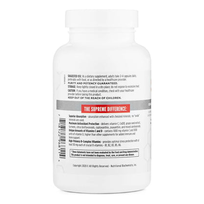 Supreme Daily Multivitaminico Con Vitaminas A C D E K B6 B12 120 Capsulas