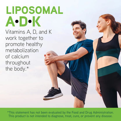 Suplemento Liposomal ADK Liquido Para Salud Osea Inmunidad Y Corazon