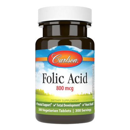 Ácido Fólico 800 Mcg Apoyo Prenatal 300 Tabletas Importado