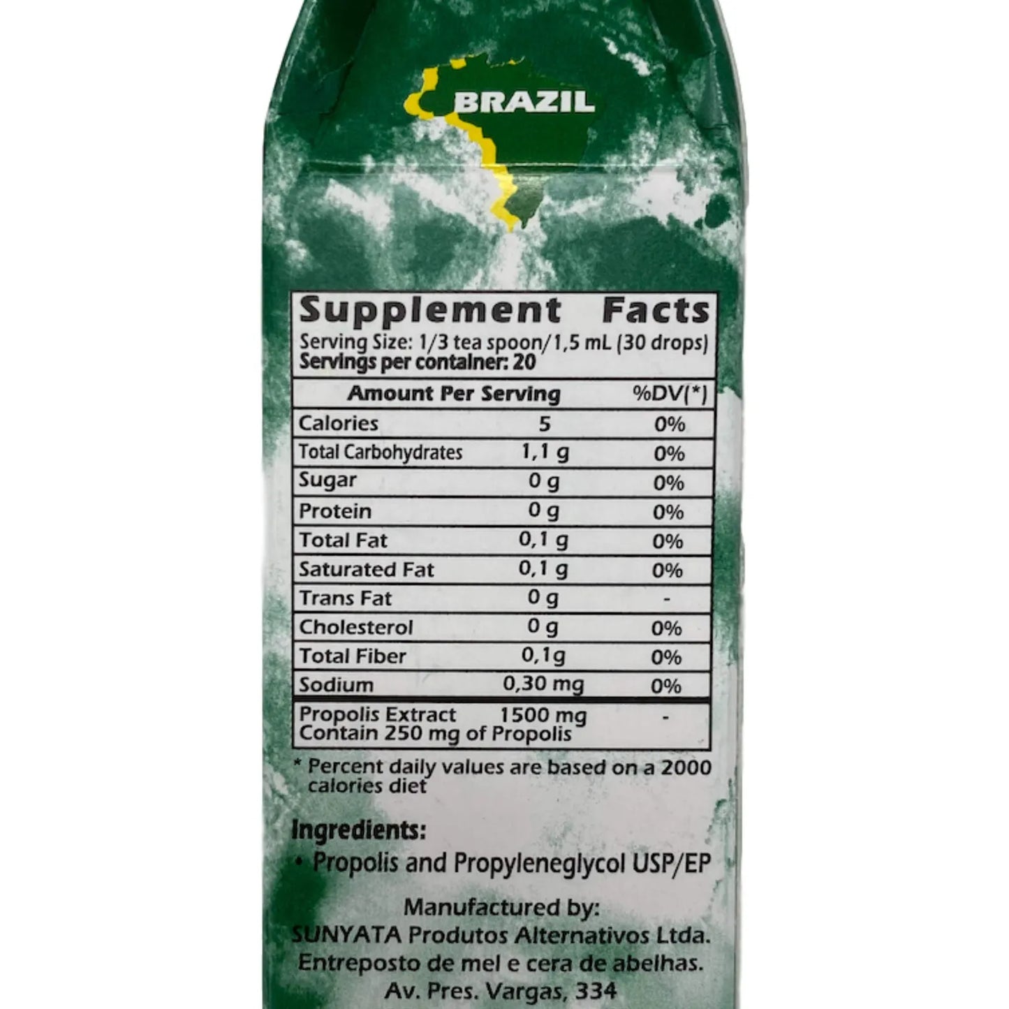 Extracto Liquido Propoleo Abeja Verde Brasil 30ml Sin Alcohol Puro Y Natural