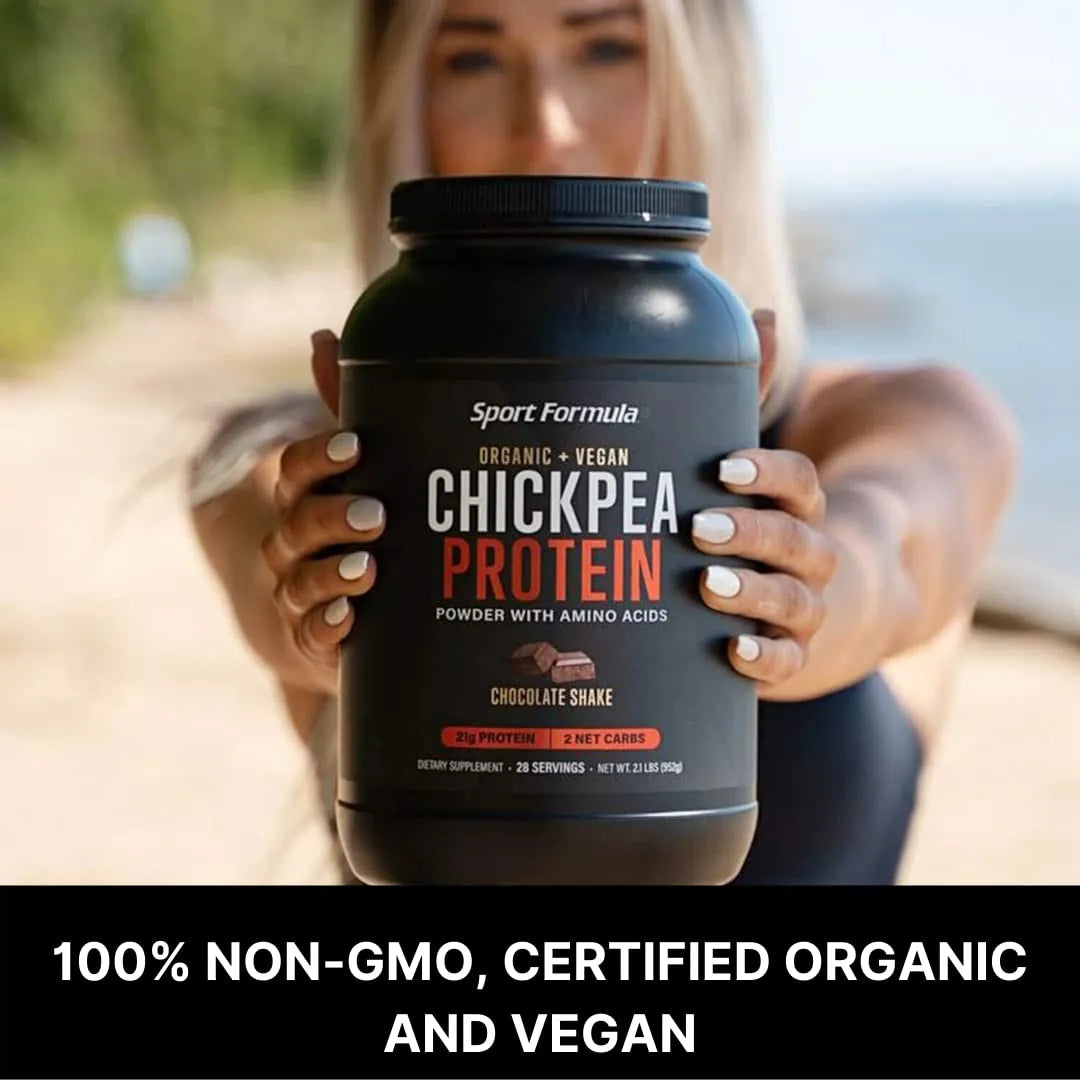 Proteína De Garbanzo Orgánica En Polvo Chocolate Vegano Y Keto
