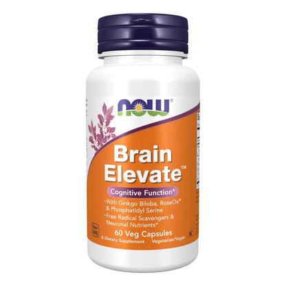 NOW Brain Elevate Con Ginkgo Biloba Fosfatidilserina 60 Capsulas Vegetales