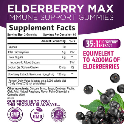 Gomitas De Saúco 4200 Mg Concentración 35 1 Apoyo Inmunológico Para Toda La Familia