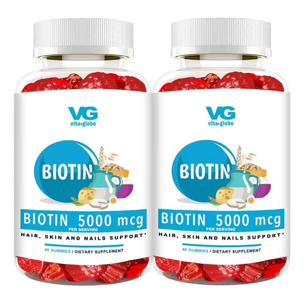 Gomitas De Biotina 5000 Mcg Sabor Bayas Mixtas Para Cabello Piel Y Uñas 80 Unidades