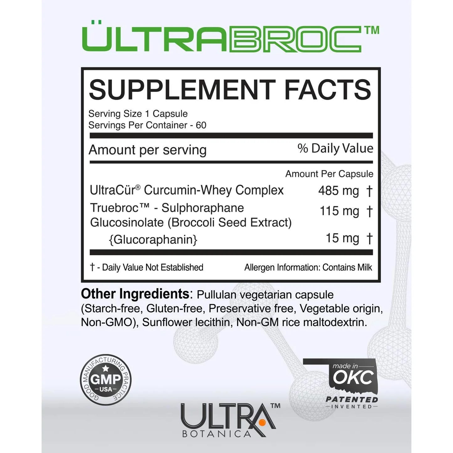 UltraBroc Suplemento Desintoxicante Con Extracto De Semilla De Brócoli Y Curcumina 60 Cápsulas