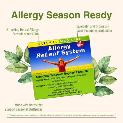 Sistema Allergy ReLeaf Suplemento Natural Para Alergias Estacionales 30 Capsulas