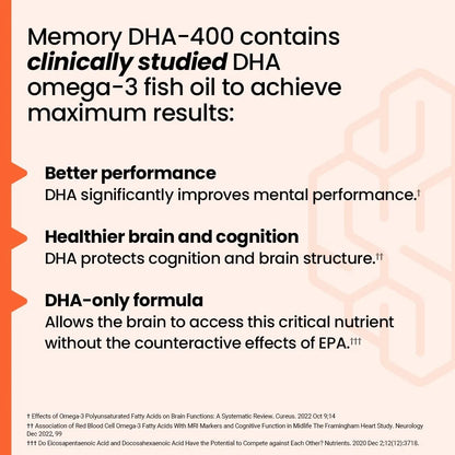 Suplemento NeuroQ Memory DHA 400mg Omega 3 Potencia Cognitiva Y Memoria
