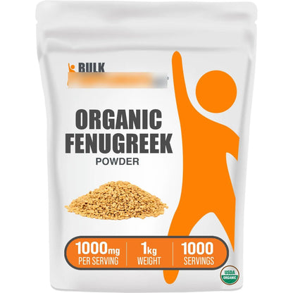 Polvo Organico De Fenogreco 1000 Mg Porcion 1 Kg Sin Gluten Nutricion Pura