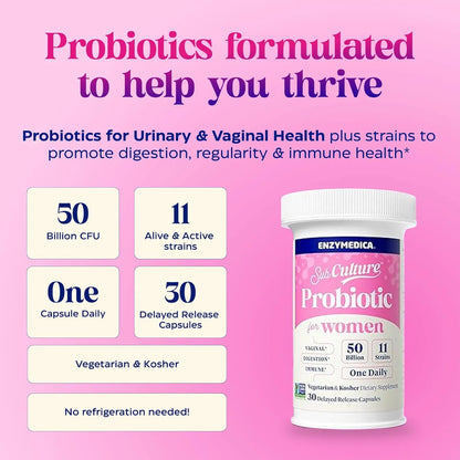 Probióticos Para Salud Vaginal Y Urinaria Femenina 50 Mil Millones UFC Enzymedica SubCulture