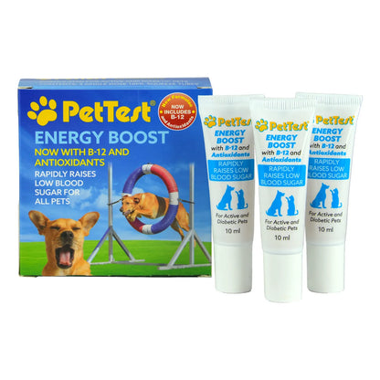 PetTest New Energy Boost Glucosa SOS Para Mascotas Sabor Carme Recuperacion Rapida