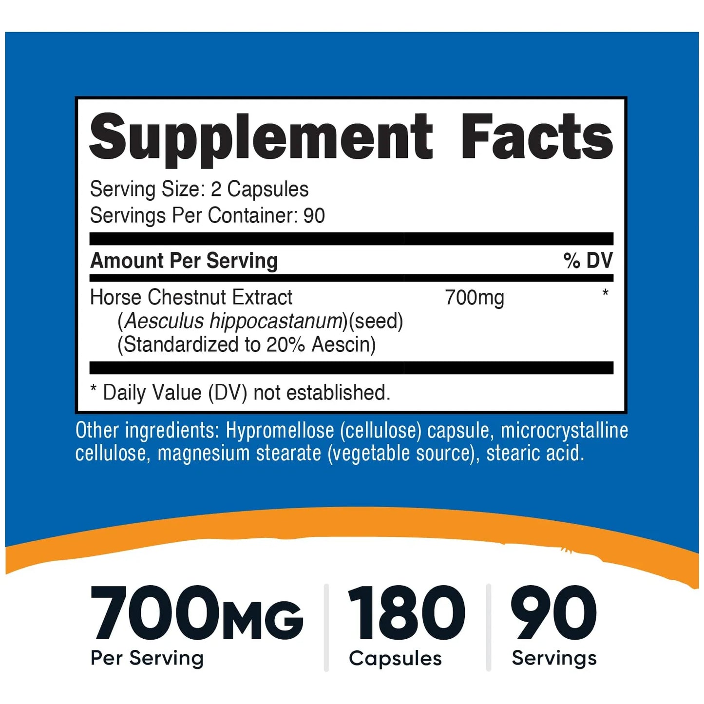 Cápsulas Extracto Castaño De Indias 700 Mg 180 Unidades Vegano Sin OMG