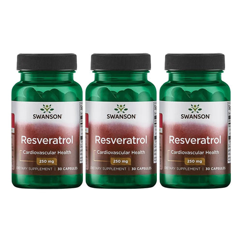 Resveratrol 250 Mg Potente 30 Capsulas Paquete De 3 Unidades Antioxidante Y Longevidad