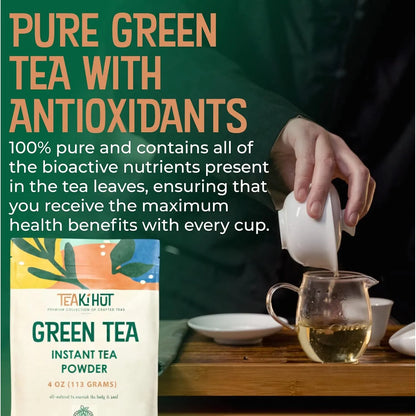 Polvo De Té Verde Instantáneo 113 Gramos Bebida Sin Azúcar A