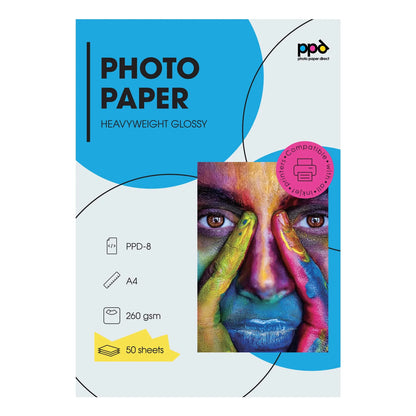Papel Fotográfico Brillante 50 Hojas Tamaño Carta 240 Gsm Secado Instantáneo