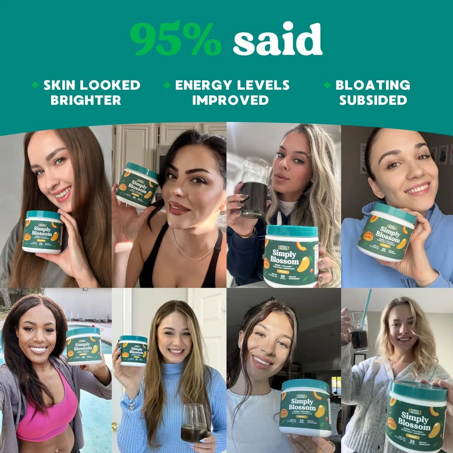 Polvo Verde Superalimento Con Colageno Y Probióticos Para Mujeres Simply Blossom Nutrition
