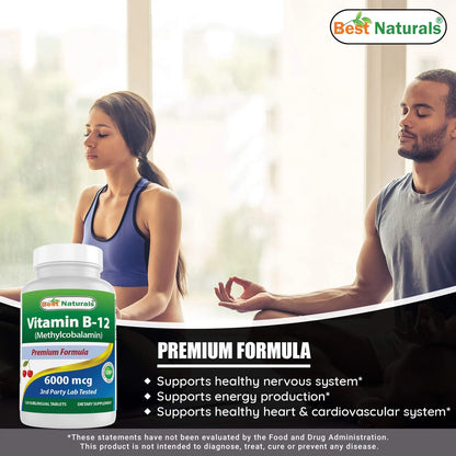 Vitamina B12 Metilcobalamina 6000 Mcg 120 Comprimidos Sublinguales Energia Y Memoria