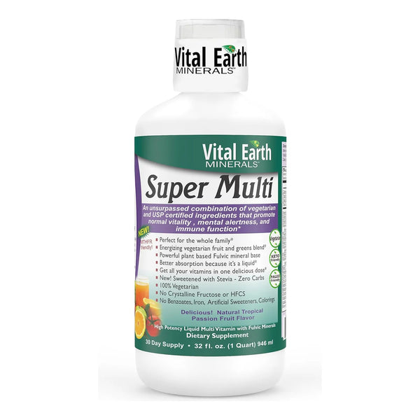 Multivitaminas Líquidas Con Ácido Fúlvico Vital Earth Minerals Super Multi 32 Onzas