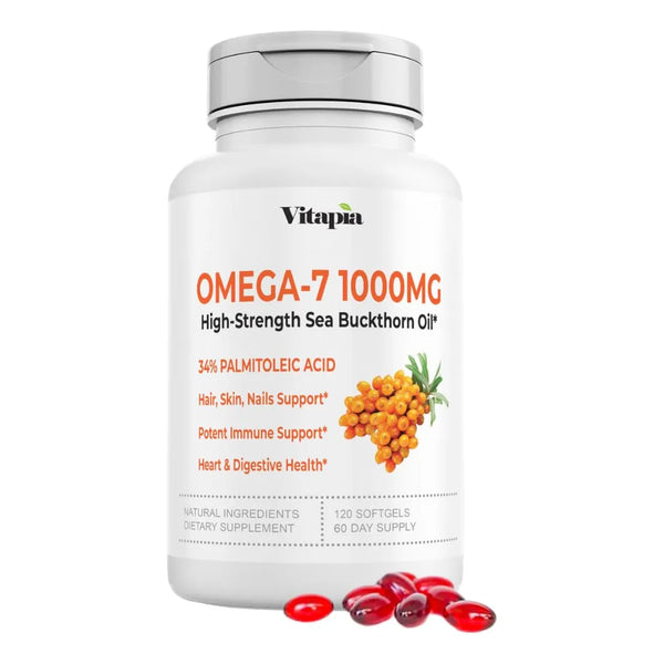 Aceite De Espino Amarillo 1000 Mg Omega 7 Para Piel Cabello Uñas Y Corazón