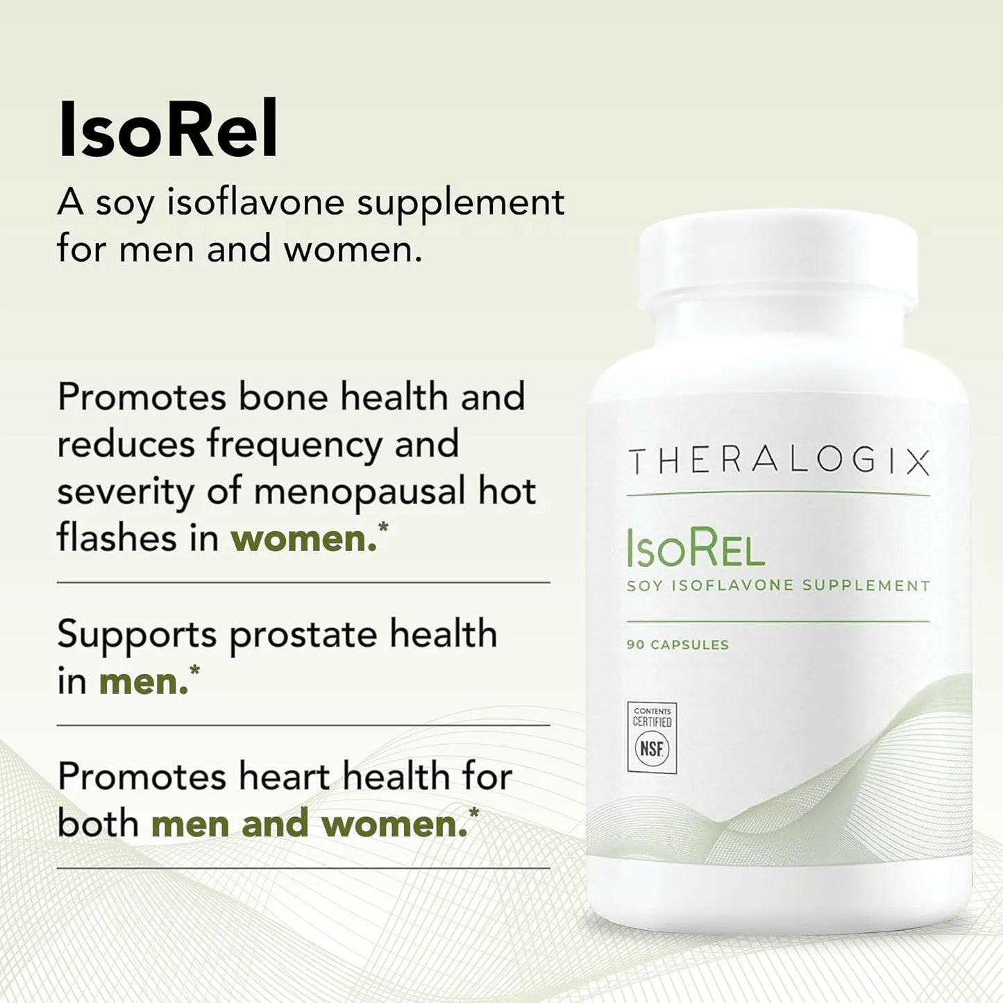 Theralogix IsoRel Extracto De Soja Integral Para Menopausia Y Prostata 90 Dias