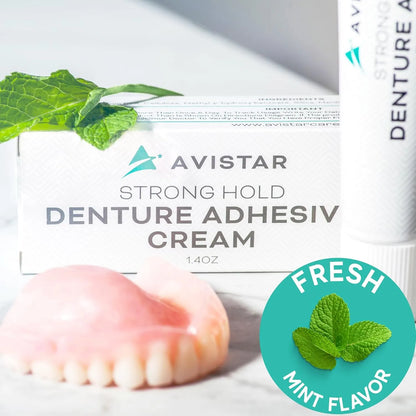 Crema Adhesiva Dental Extra Fuerte 12 Horas Impermeable Sabor Menta