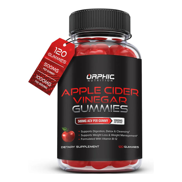 Gomitas De Vinagre De Sidra De Manzana 1000 Mg Con Vitamina B12 Digestión Y Energía