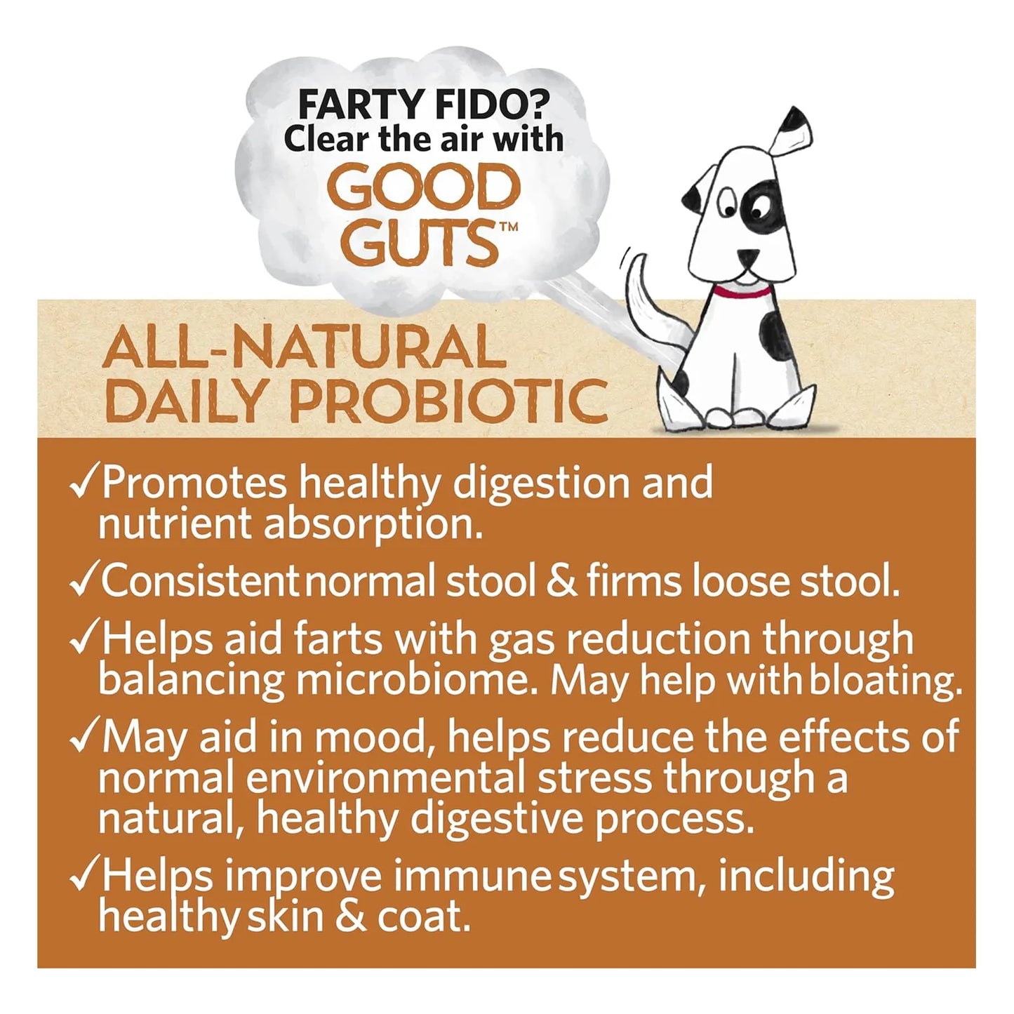 Probiótico Intestinal Para Perros Medianos 6 Mil Millones Uf Fidobiotics Good Guts Suplemento Digestivo