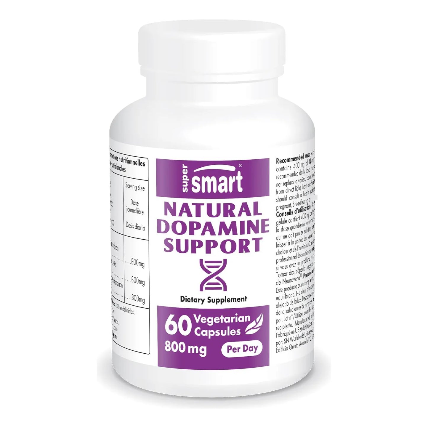 Soporte Natural De Dopamina 800 Mg Neuravena Extracto De Avena Sativa 60 Cápsulas Vegetarianas