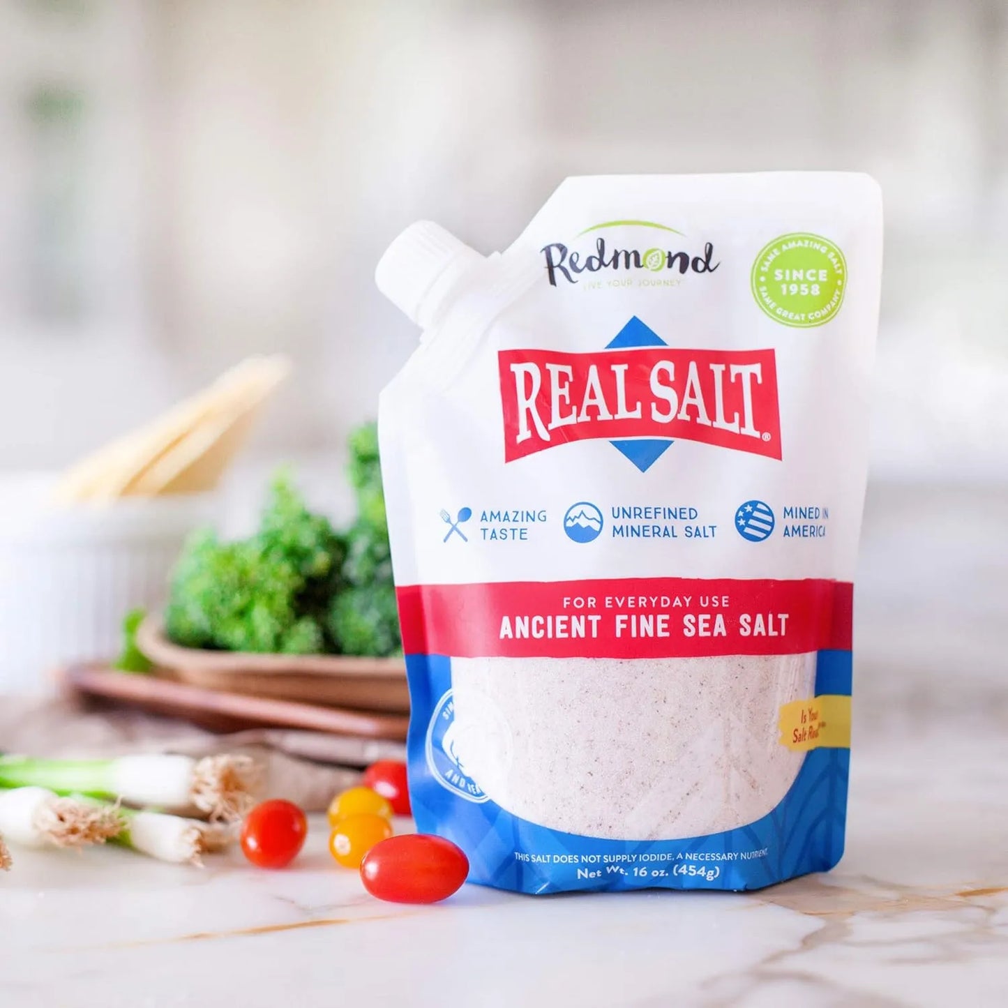 Sal Marina Antigua Fina Redmond Real Salt 454g Sin Refinar Minerales Naturales