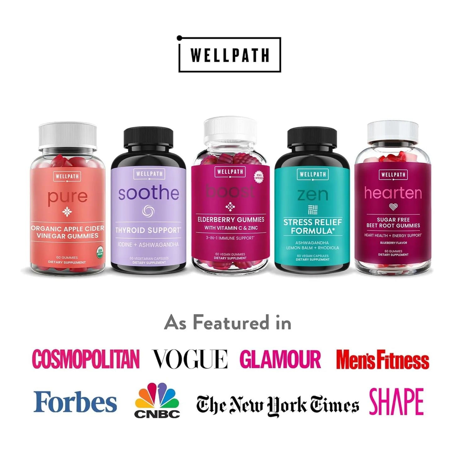 Gomitas Orgánicas De Vinagre De Sidra De Manzana Con Madre WellPath Pure ACV 120 Unidades