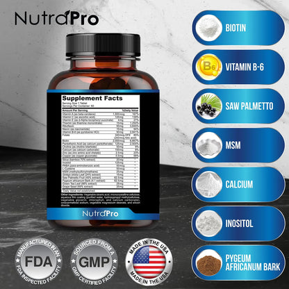 Vitaminas Crecimiento Cabello Hombres Anti Caída Con Bloqueador DHT