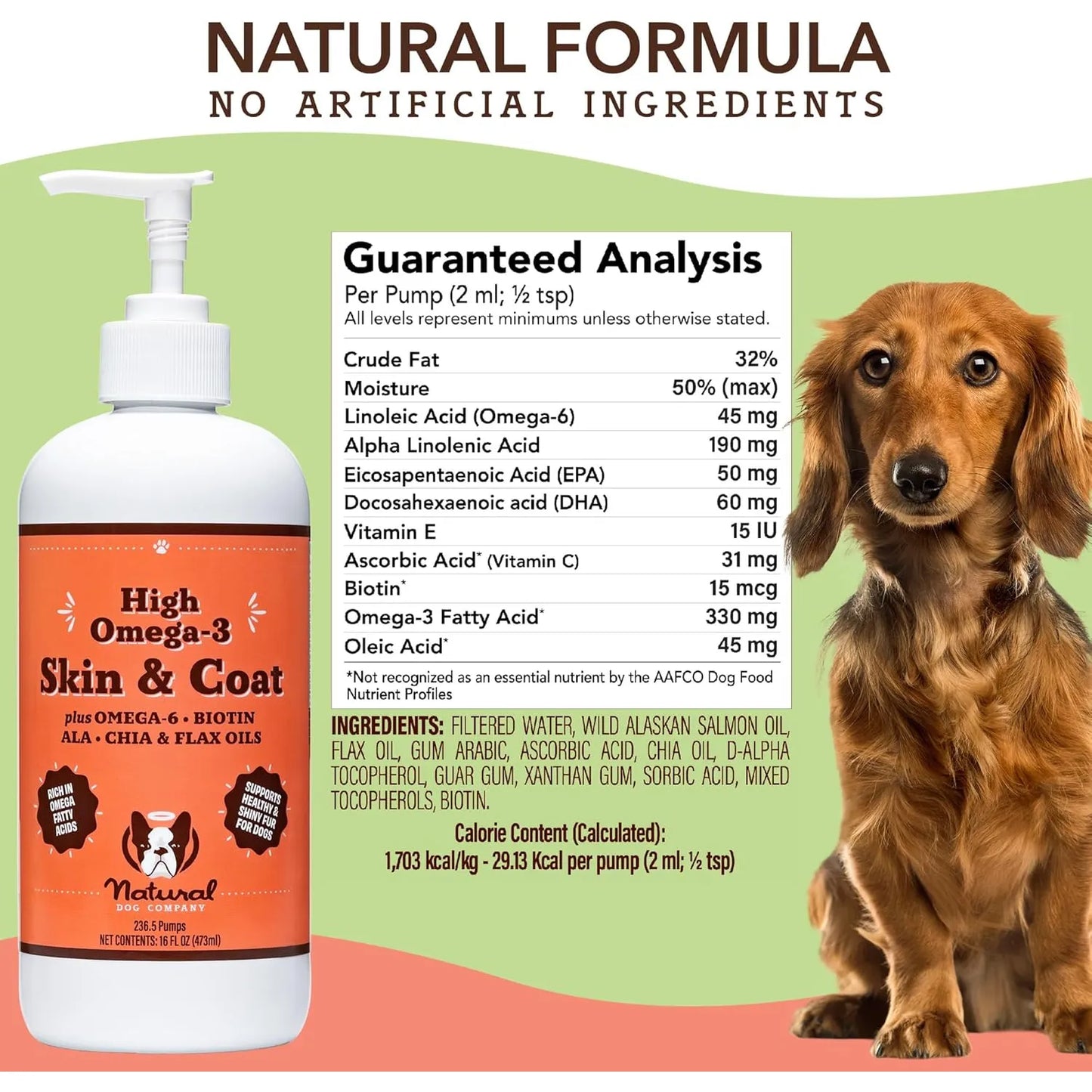 Aceite Natural Para Perros 473 Ml Salud Piel Pelaje Suave Om Natural Dog Company