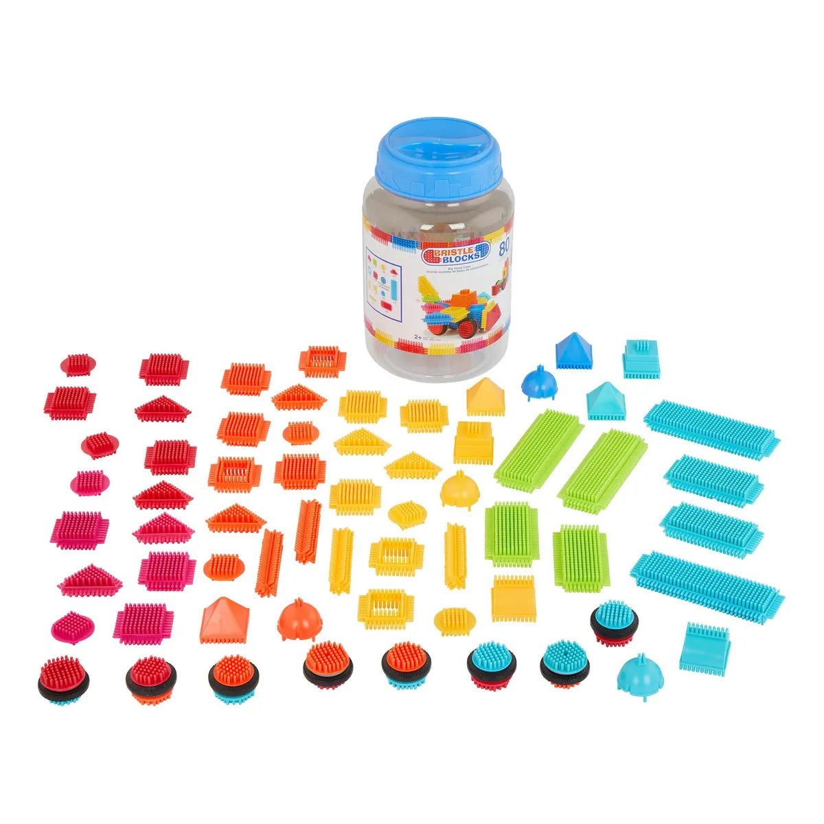 Juguete Bloques Construccion 80 Piezas Tarro Seguro Niños Battat Creatividad