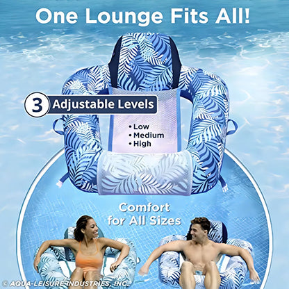 Sillón De Piscina Aqua Zero Gravity Ajustable Flotador Premium 250 Lb