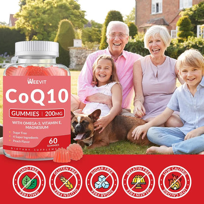 Gomitas CoQ10 200 Mg Con Omega3 Y Vitamina E Energía Y Antioxidantes