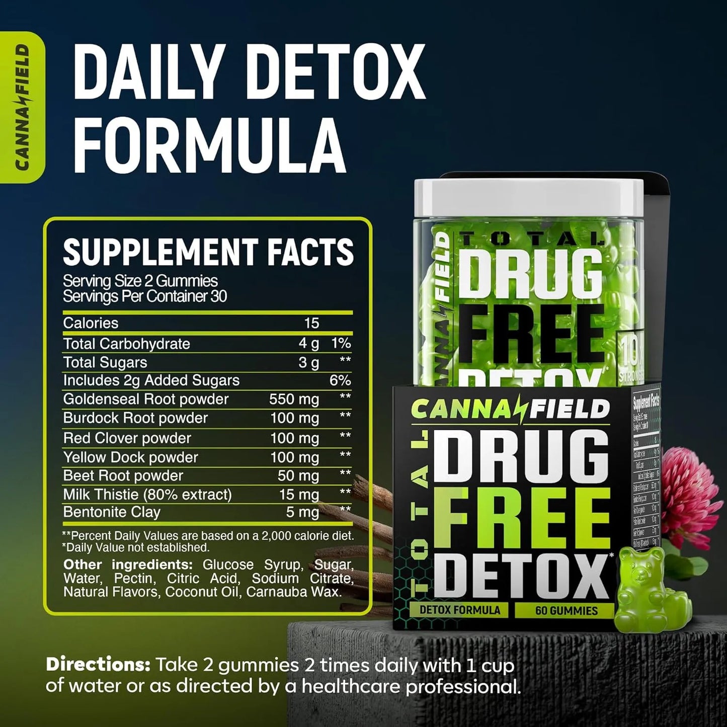 Gomitas Detox Cannafield Limpieza Hepatica Y Corporal Sabor Delicioso