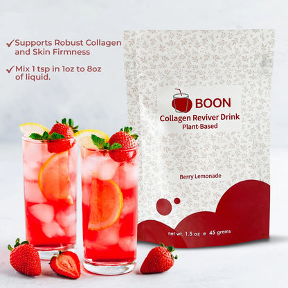 Boon Collagen Reviver Drink Polvo De Colageno Vegano Sabor Limonada De Bayas 15 Porciones