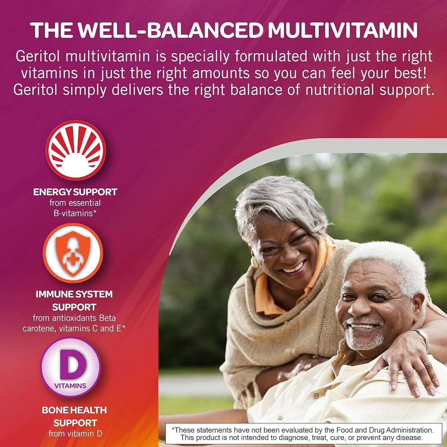 Multivitaminico Geritol 26 Vitaminas Minerales Hierro Antioxidantes Sin Gluten