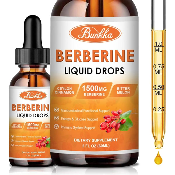 Gotas Líquidas De Berberina 1500 Mg Con Canela Y Melón Amargo Pack X2