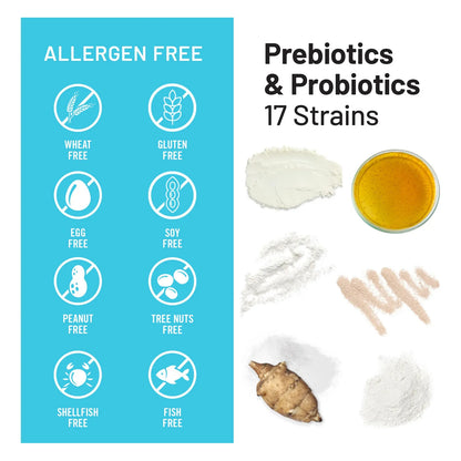 Probióticos 70 Mil Millones UFC 17 Cepas Con Prebióticos Orgánicos Salud Intestinal E Inmunológica