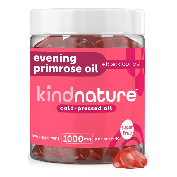 Gomitas De Aceite De Onagra 1000 Mg Con Cohosh Negro Soporte Síndrome Premenstrual