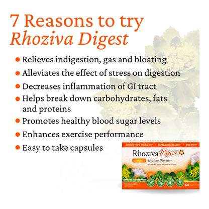 Capsulas Digestivas Con Enzimas Y Rhodiola Rosea Alivia Hinchazon Reflujo 60 Unidades