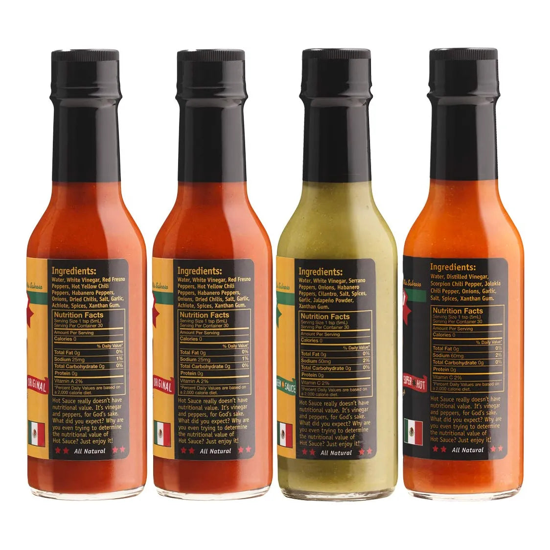 Salsa Picante O G Paquete Variado 140ml X4 Sabores Intensos Y Naturales