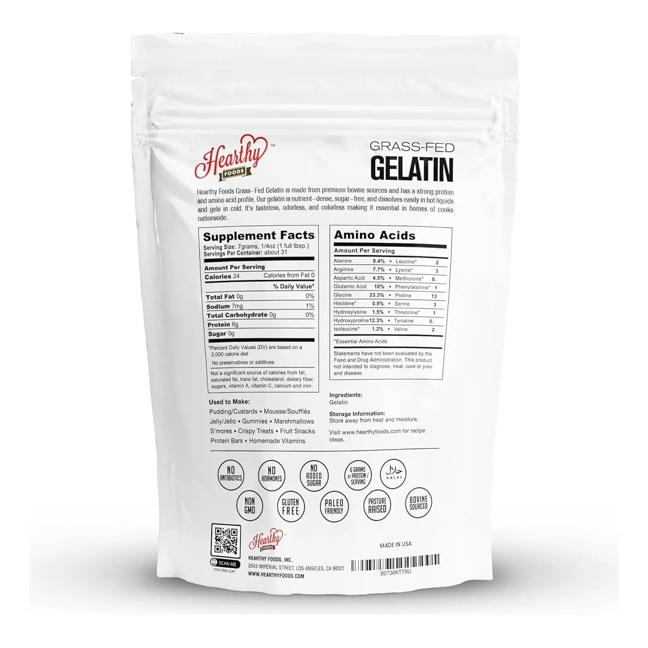 Polvo De Gelatina De Carne De Res Tipo 1 Y 3 Proteina Pura Sin Sabor Keto Paleo