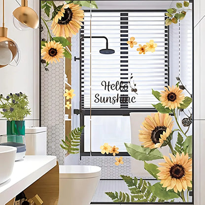 Pegatinas De Pared Girasoles Flores Decorativas Autoadhesivas Facil Aplicacion