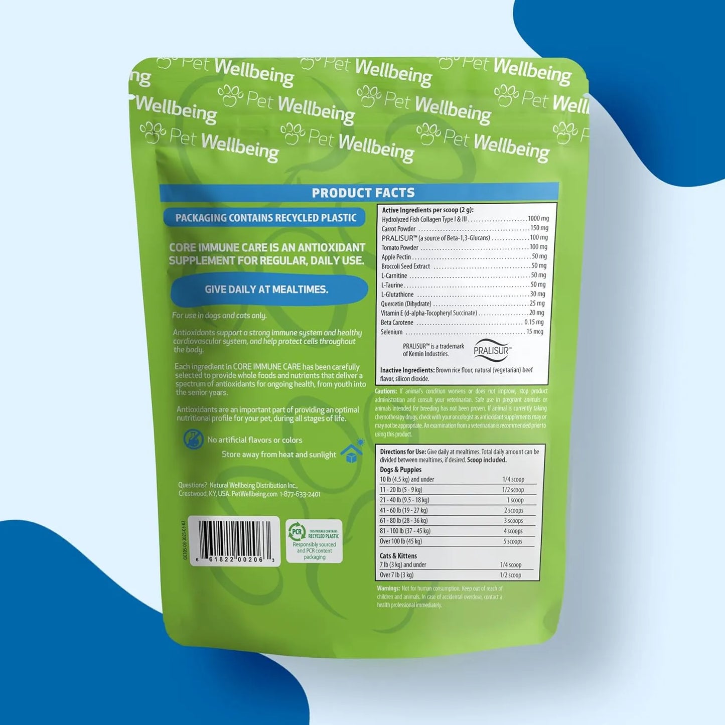 Suplemento Inmunologico Pet Wellbeing Core Immune Care Para Perros Y Gatos Antioxidante Y Vitalidad