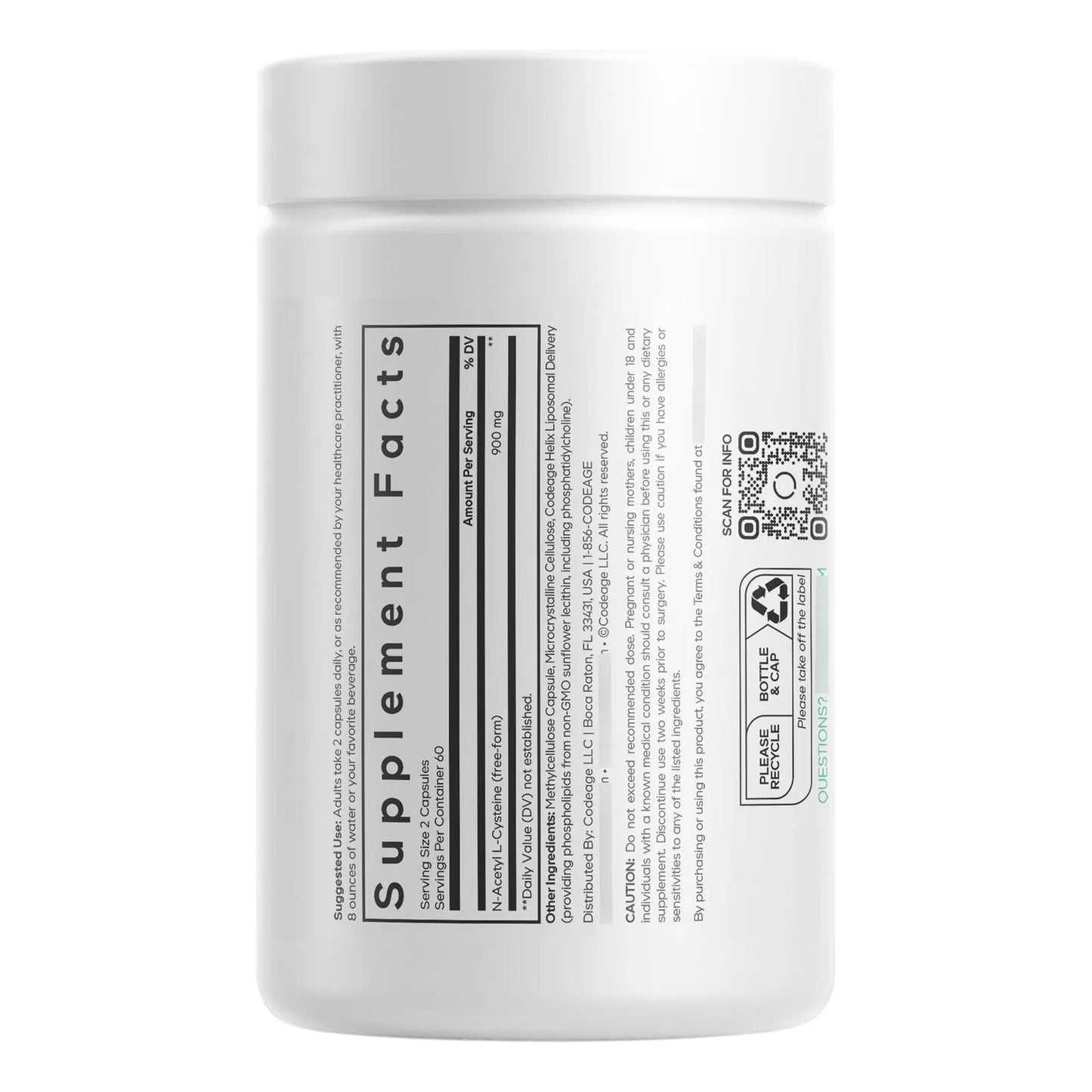 Suplemento Liposomal NAC 120 Cápsulas Vegano Sin OMG Apoyo Inmunológico