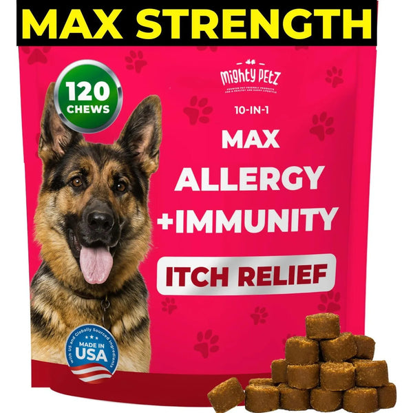 Masticables Alivio Picazón Alergias Perros 90g Suplemento Mighty Petz MAX