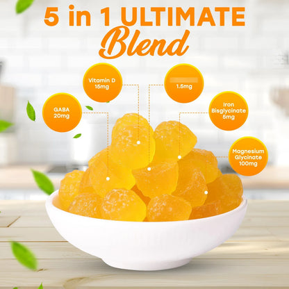 Gomitas De Glicinato De Magnesio 100 Mg Para Dormir Profundo Sabor Piña Con Miel