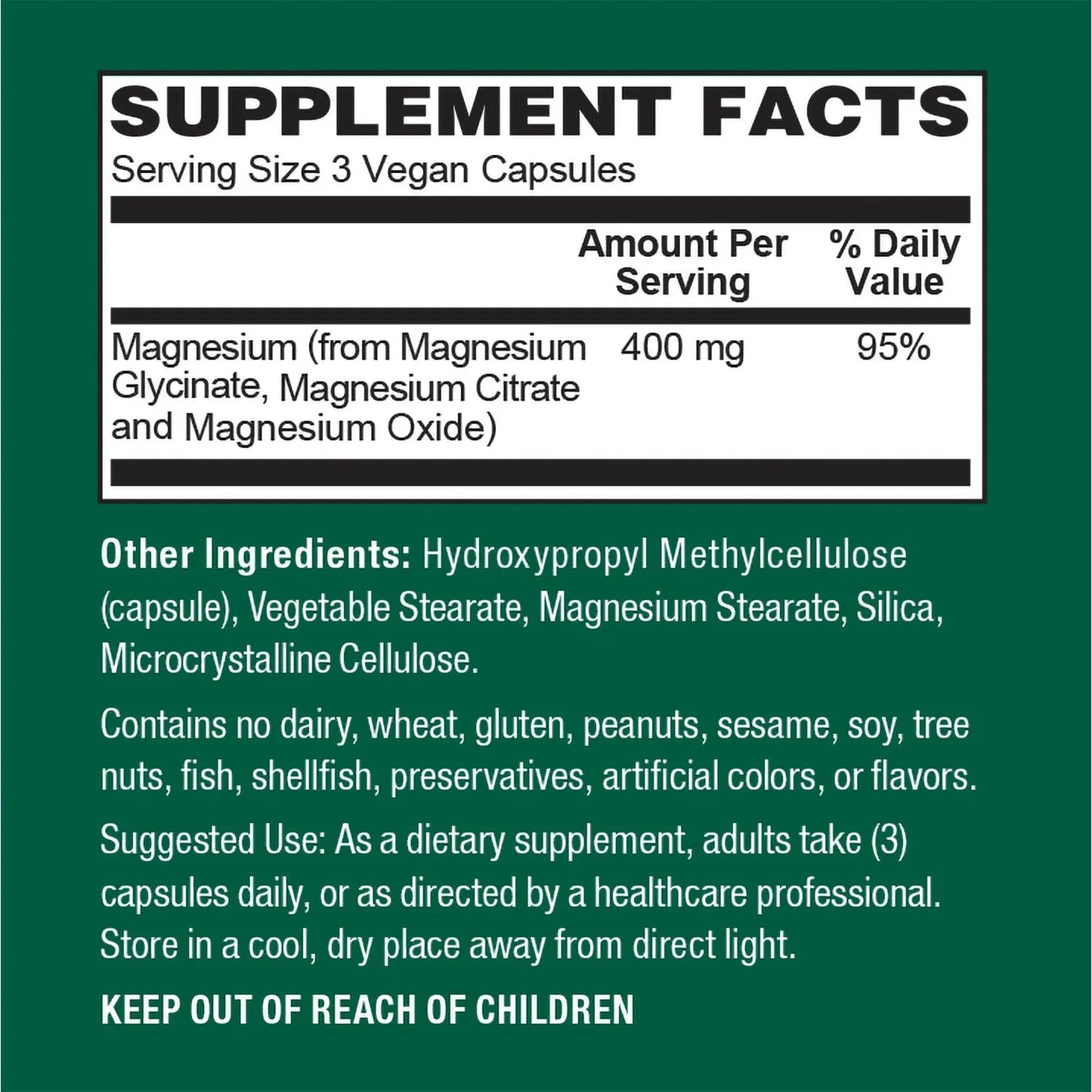 Glicinato De Magnesio 400 Mg Alta Absorción Quelatado Relaja Músculos Y Sueño